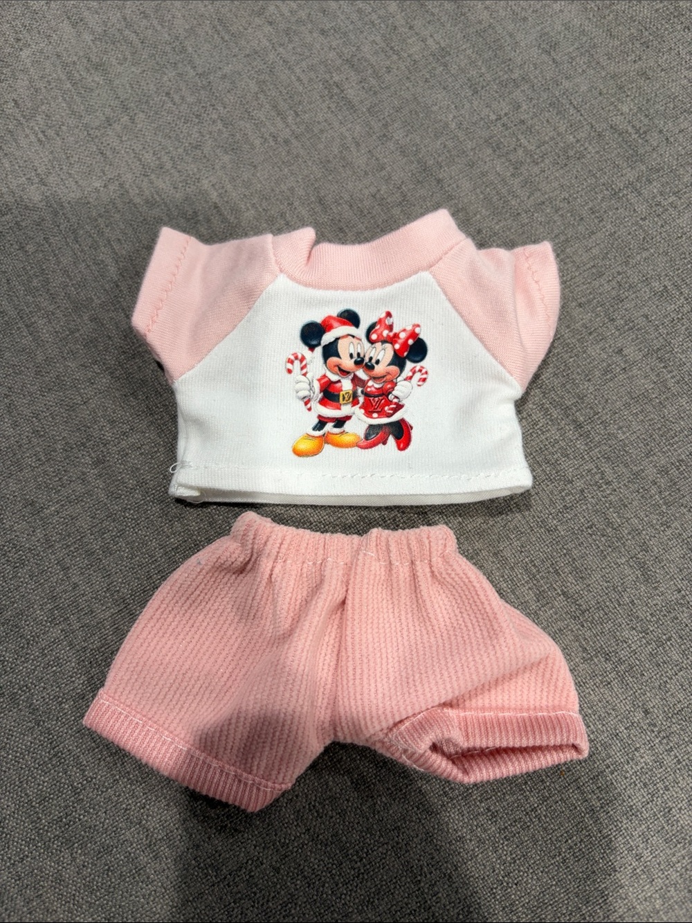 Labubu or Small Doll Disney Pink & White Minnie and Mickey Holiday Outfit